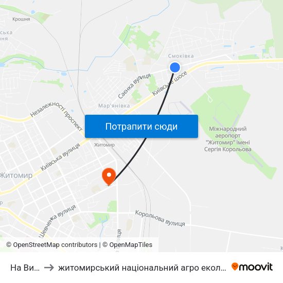 На Вимогу to житомирський національний агро екологічний університет map