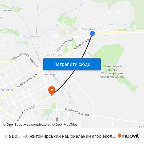На Вимогу to житомирський національний агро екологічний університет map
