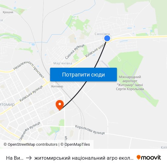 На Вимогу to житомирський національний агро екологічний університет map