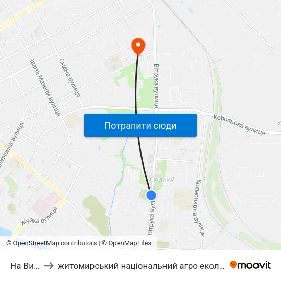 На Вимогу to житомирський національний агро екологічний університет map