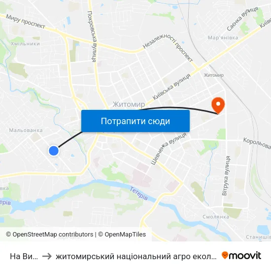 На Вимогу to житомирський національний агро екологічний університет map