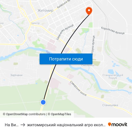 На Вимогу to житомирський національний агро екологічний університет map