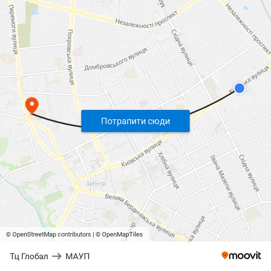 Тц Глобал to МАУП map