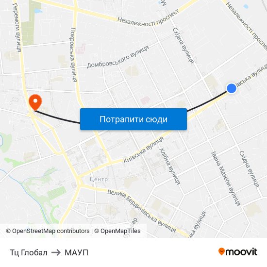 Тц Глобал to МАУП map