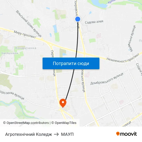 Агротехнічний Коледж to МАУП map