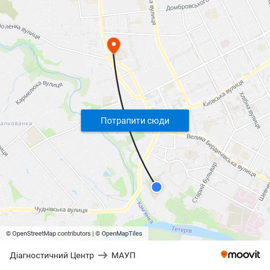 Діагностичний Центр to МАУП map