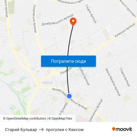 Старий Бульвар to прогулки с Кексом map