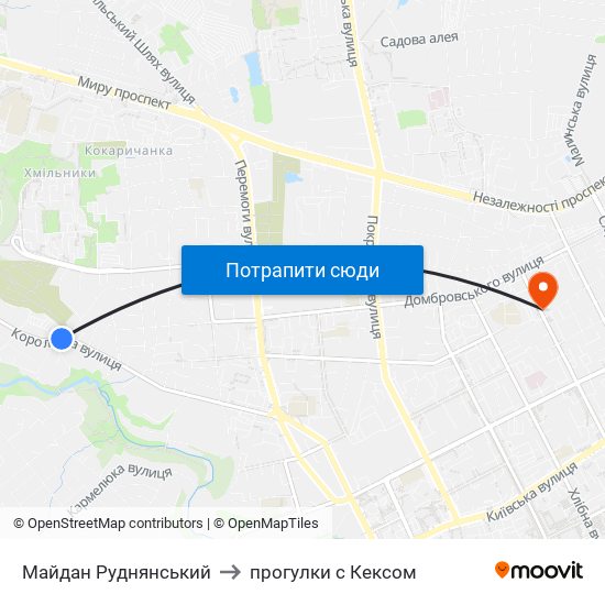 Майдан Руднянський to прогулки с Кексом map