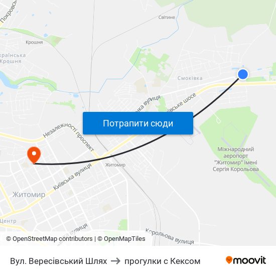 Вул. Вересівський Шлях to прогулки с Кексом map