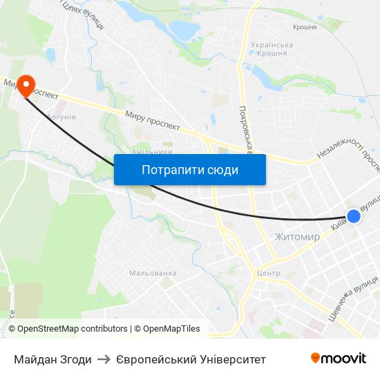 Майдан Згоди to Європейський Університет map