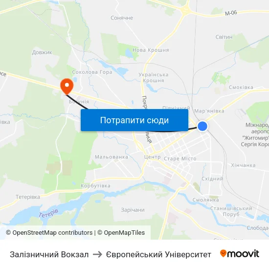 Залізничний Вокзал to Європейський Університет map