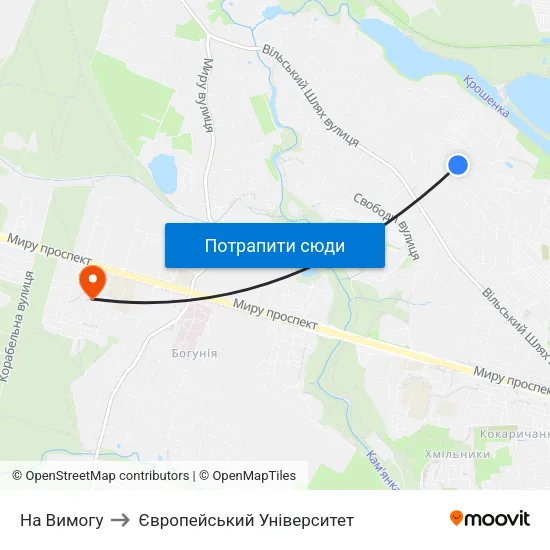 На Вимогу to Європейський Університет map