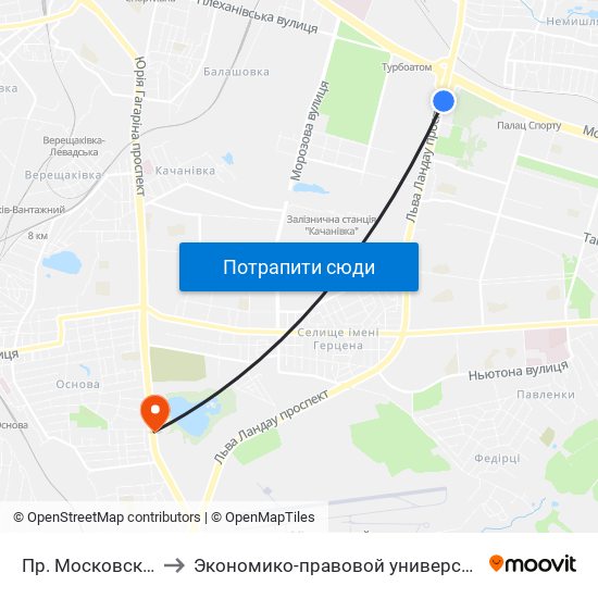 Пр. Московский to Экономико-правовой университет map