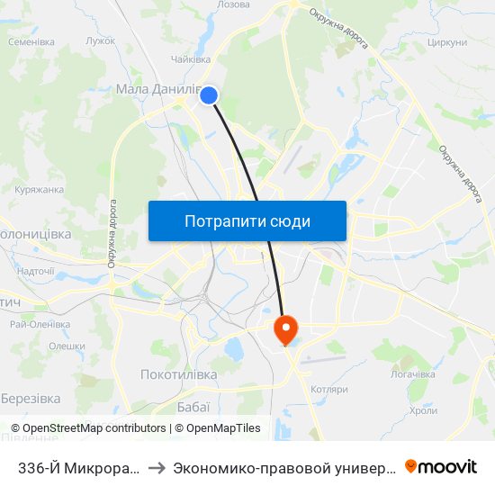 336-Й Микрорайон to Экономико-правовой университет map