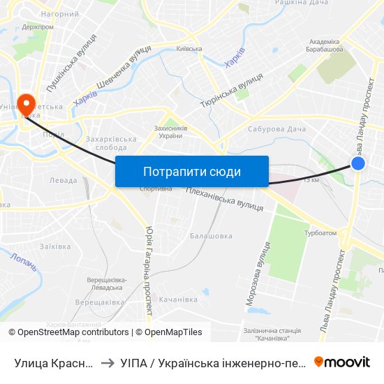 Улица Краснодарская to УІПА / Українська інженерно-педагогічна академія map