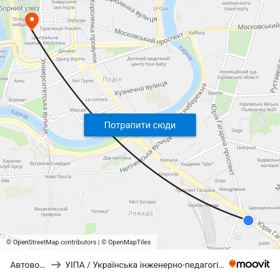 Автовокзал to УІПА / Українська інженерно-педагогічна академія map