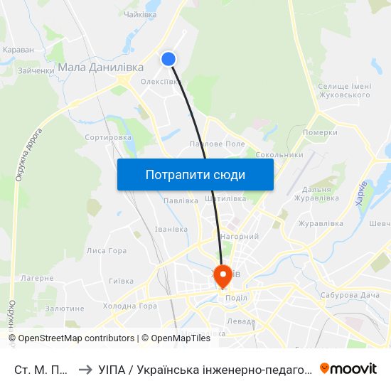 Ст. М. Победа to УІПА / Українська інженерно-педагогічна академія map