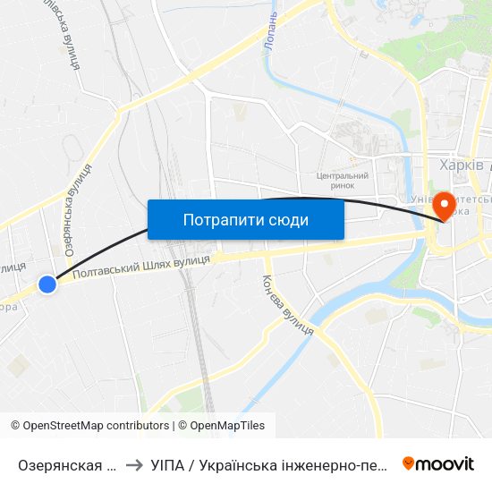 Озерянская Церковь to УІПА / Українська інженерно-педагогічна академія map