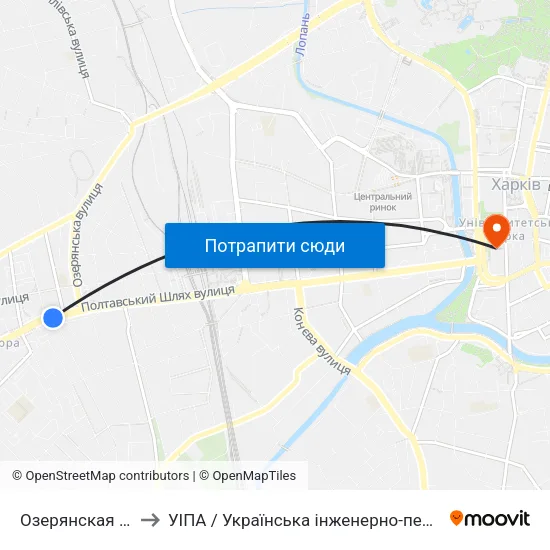 Озерянская Церковь to УІПА / Українська інженерно-педагогічна академія map