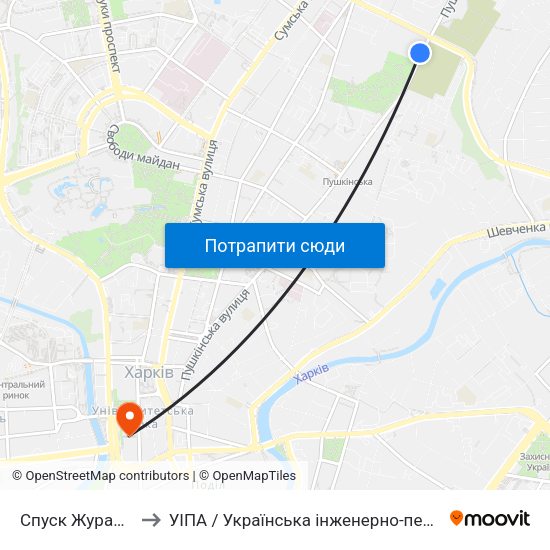 Спуск Журавлевский to УІПА / Українська інженерно-педагогічна академія map