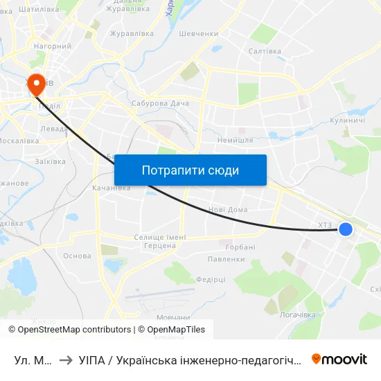 Ул. Мира to УІПА / Українська інженерно-педагогічна академія map