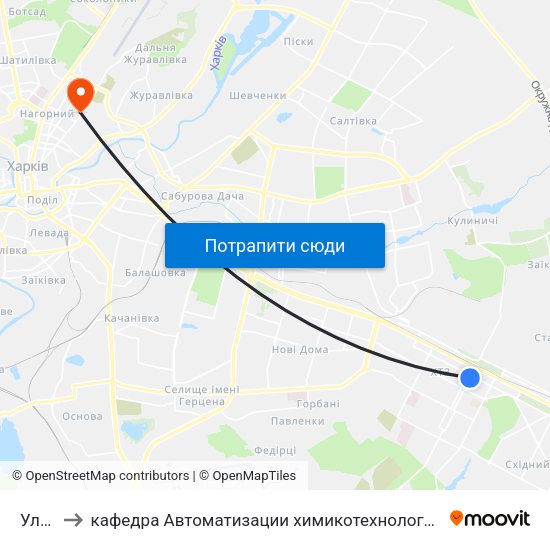Ул. Мира to кафедра Автоматизации химикотехнологических систем и экологического мониторинга map