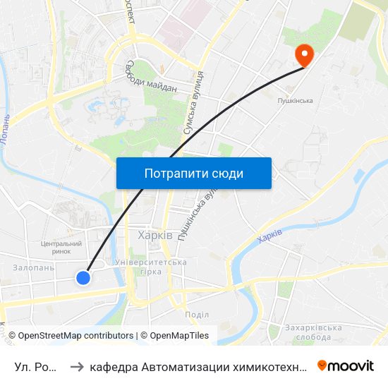 Ул. Рождественская to кафедра Автоматизации химикотехнологических систем и экологического мониторинга map