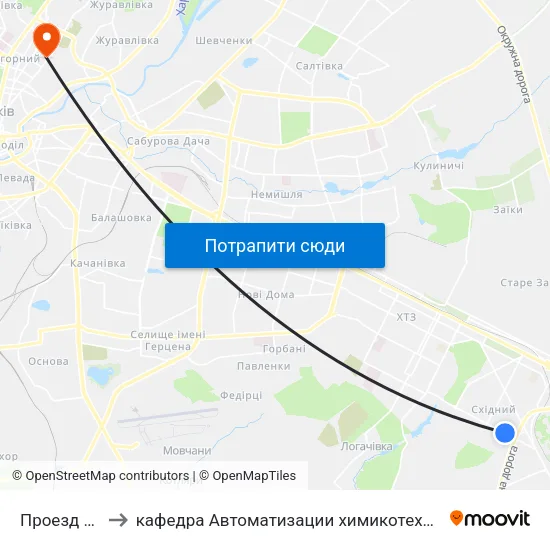 Проезд 1-Й Котласский to кафедра Автоматизации химикотехнологических систем и экологического мониторинга map