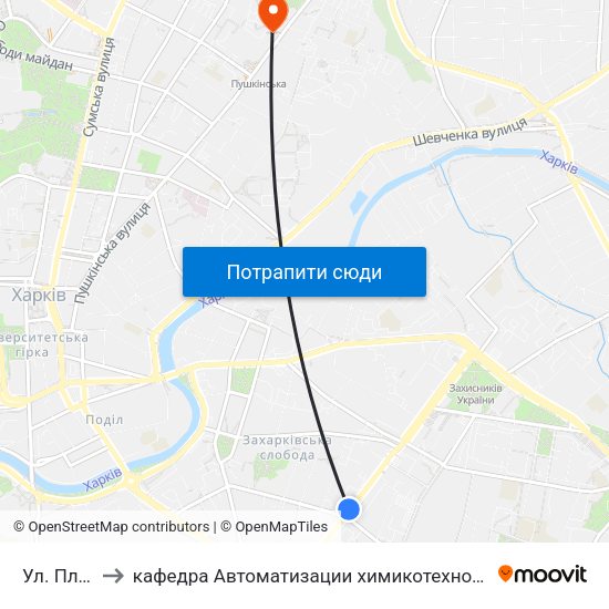 Ул. Плехановская to кафедра Автоматизации химикотехнологических систем и экологического мониторинга map