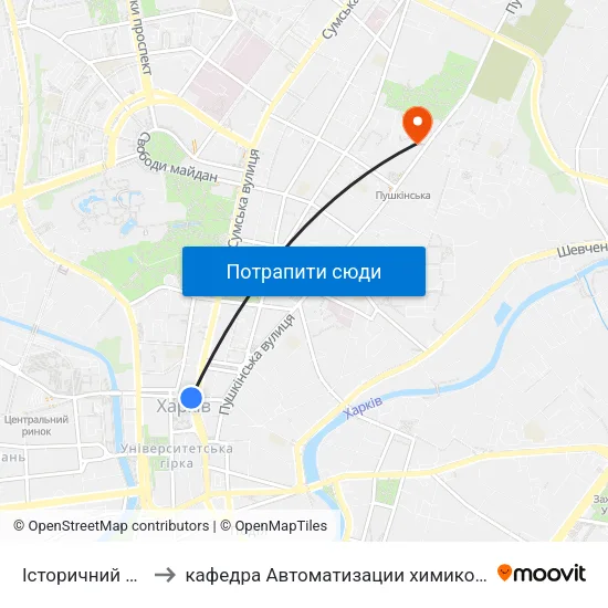 Історичний Музей (Istorychnyi Muzei) to кафедра Автоматизации химикотехнологических систем и экологического мониторинга map