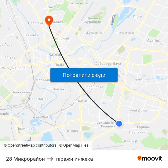 28 Микрорайон to гаражи инжека map
