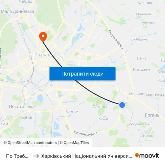 По Требованию to Харківський Національний Університет Радіоелектроніки map