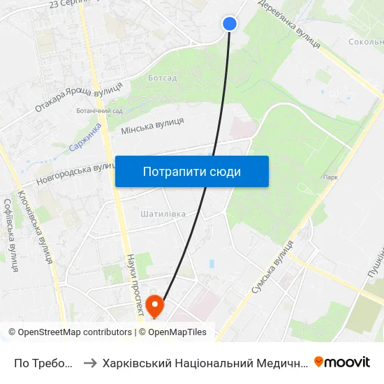 По Требованию to Харківський Національний Медичний Університет map