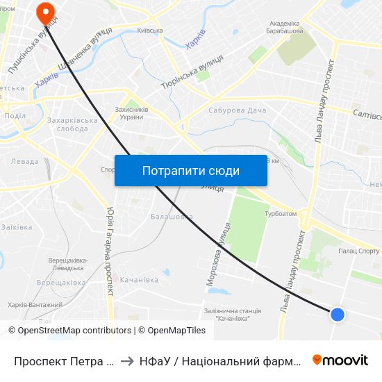 Проспект Петра Григоренка, 23 to НФаУ / Національний фармацевтичний університет map