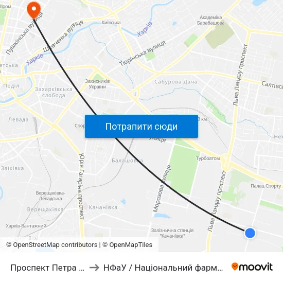 Проспект Петра Григоренка, 23 to НФаУ / Національний фармацевтичний університет map