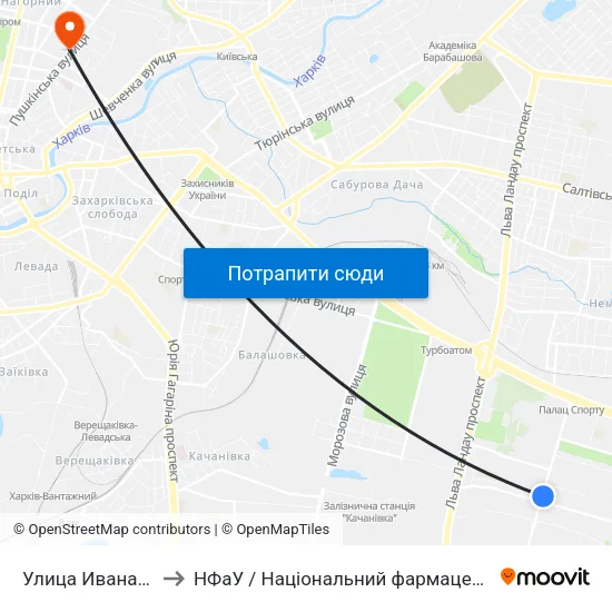 Улица Ивана Танкопия to НФаУ / Національний фармацевтичний університет map