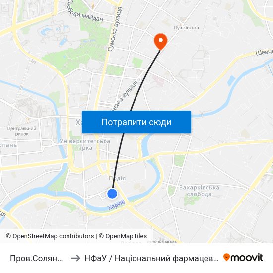 Пров.Соляниківський to НФаУ / Національний фармацевтичний університет map