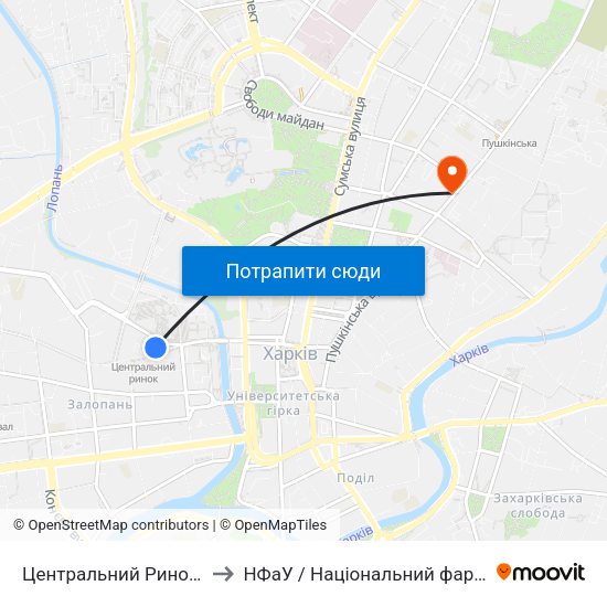 Центральний Ринок (Tsentralnyi Rynok) to НФаУ / Національний фармацевтичний університет map