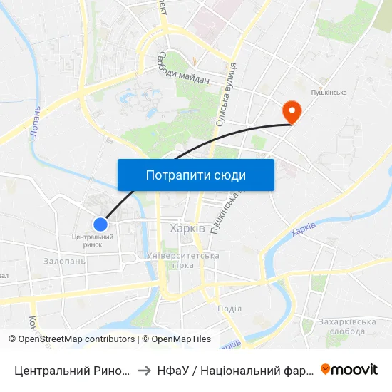 Центральний Ринок (Tsentralnyi Rynok) to НФаУ / Національний фармацевтичний університет map