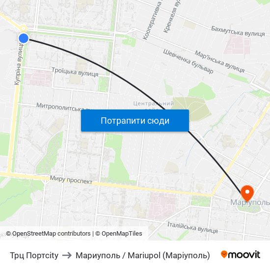 Трц Портcity to Мариуполь / Mariupol (Маріуполь) map