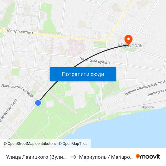 Улица Лавицкого (Вулиця Лавицького) to Мариуполь / Mariupol (Маріуполь) map