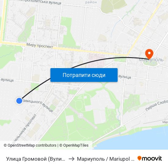 Улица Громовой (Вулиця Громової) to Мариуполь / Mariupol (Маріуполь) map