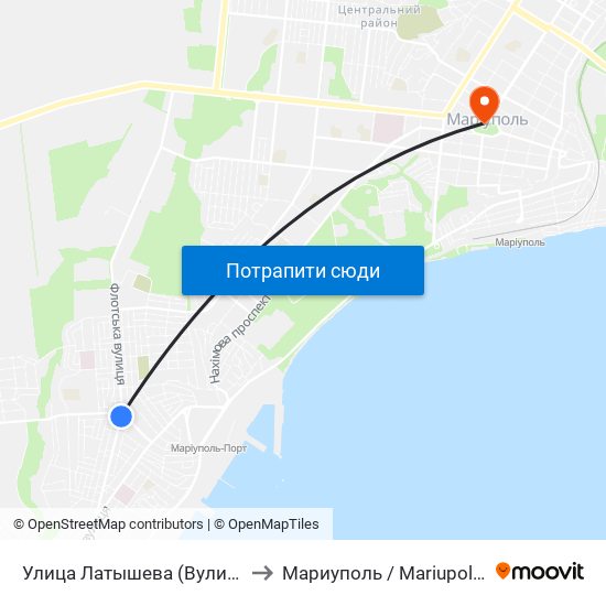 Улица Латышева (Вулиця Латишева) to Мариуполь / Mariupol (Маріуполь) map