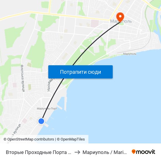 Вторые Проходные Порта (Другі Прохідні Порту) to Мариуполь / Mariupol (Маріуполь) map