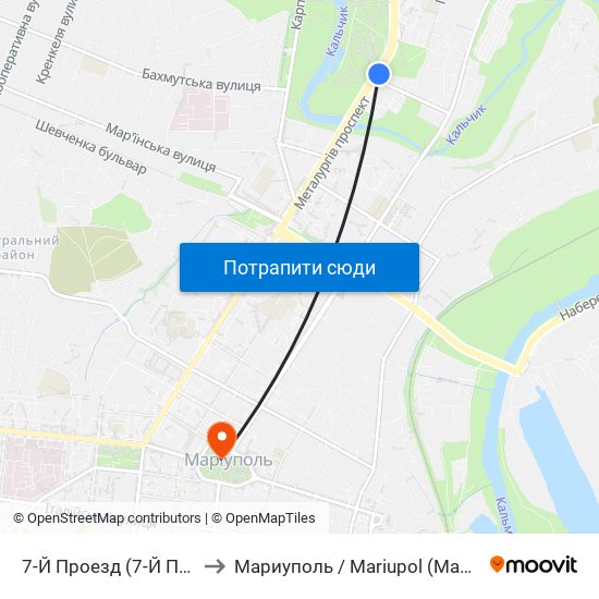 7-Й Проезд (7-Й Проїзд) to Мариуполь / Mariupol (Маріуполь) map