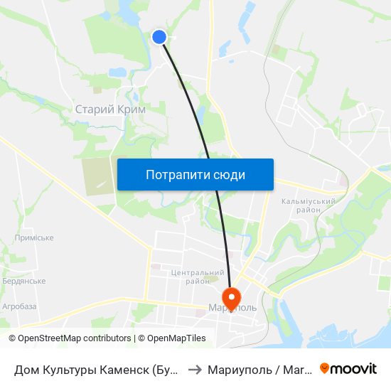 Дом Культуры Каменск (Будинок Культури Каменськ) to Мариуполь / Mariupol (Маріуполь) map