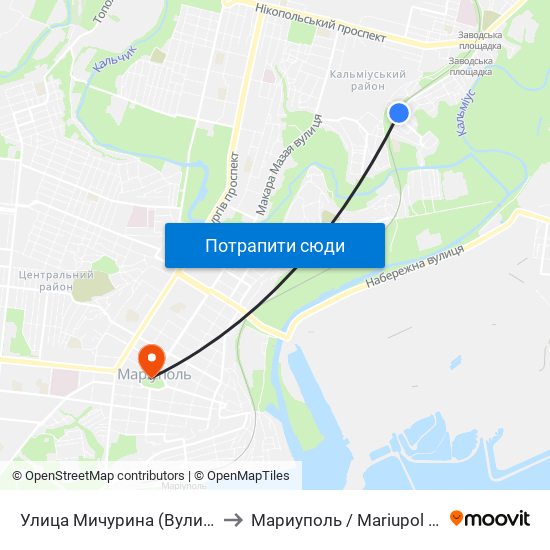 Улица Мичурина (Вулиця Мічуріна) to Мариуполь / Mariupol (Маріуполь) map