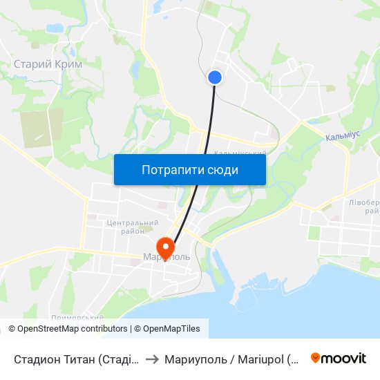 Стадион Титан (Стадіон Титан) to Мариуполь / Mariupol (Маріуполь) map