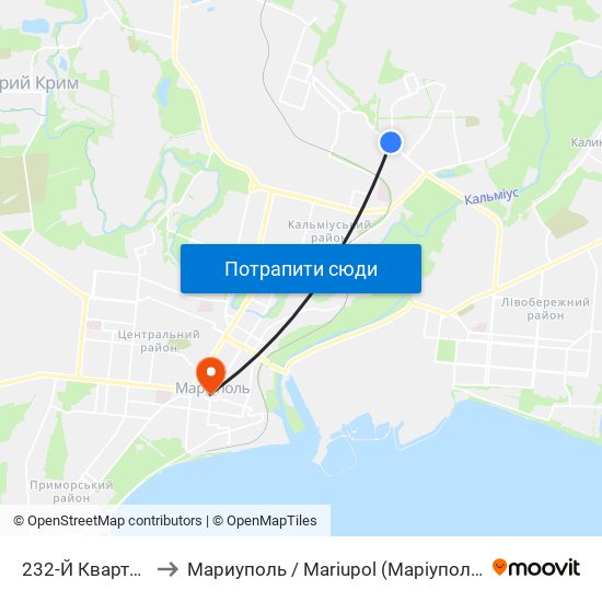 232-Й Квартал to Мариуполь / Mariupol (Маріуполь) map