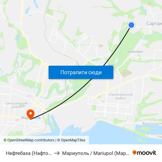 Нефтебаза (Нафтобаза) to Мариуполь / Mariupol (Маріуполь) map